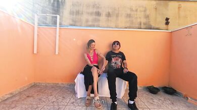 Blind man has a lucky day sitting in a public place.