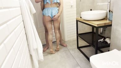 Teen ANAL CREAMPIE before shower