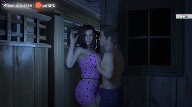 Stepdaughter masturbates her vagina while watching her stepmother and stepfather. Hentai game. Part 2