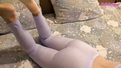 A stranger after yoga class got the wrong door, tore her leggings, fucked and cum in her mouth