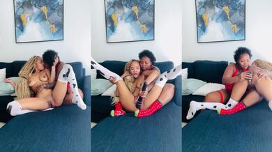 Hot Ebony lesbian couple