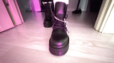 Crawl All Fours In Front Of Me While I Trample A Pink Cock