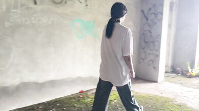 Hard sex with a whore alt girl in an abandoned building