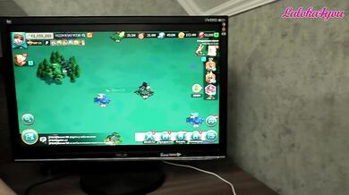 Stepsister won't let you play on the computer, asks you to put a big dick in her mouth