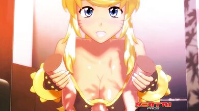 HENTAI PROS - Blonde Wolf Girl Loves Blowjobs, Titfucks, And Deep Doggystyle Before Bedtime