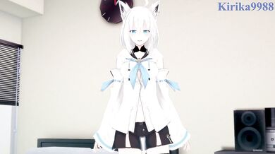 Shirakami Fubuki and I have intense sex in the bedroom. - Hololive VTuber Hentai