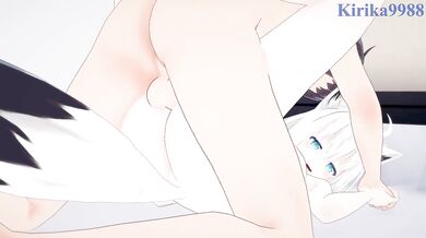 Shirakami Fubuki and I have intense sex in the bedroom. - Hololive VTuber Hentai
