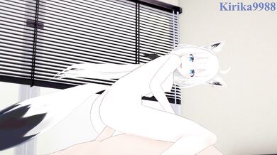 Shirakami Fubuki and I have intense sex in the bedroom. - Hololive VTuber Hentai
