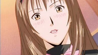 Anime lesbian group and masturbation session
