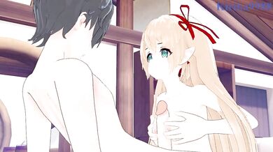 Arisa and Yuuki have intense sex in the bedroom. - Princess Connect! Re:Dive Hentai