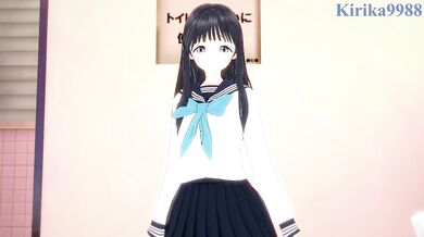 Komichi Akebi and I have intense sex in the restroom. - Akebi's Sailor Uniform Hentai