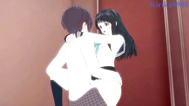 Komichi Akebi and I have intense sex in the restroom. - Akebi's Sailor Uniform Hentai