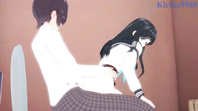 Komichi Akebi and I have intense sex in the restroom. - Akebi's Sailor Uniform Hentai