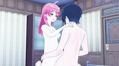 Sakura Miko and I have intense sex in the bedroom. - Hololive VTuber Hentai