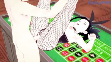 Momo Yaoyorozu and Izuku Midoriya have intense sex in a casino. - My Hero Academia Hentai