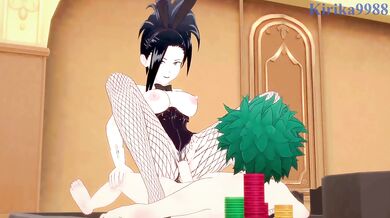 Momo Yaoyorozu and Izuku Midoriya have intense sex in a casino. - My Hero Academia Hentai