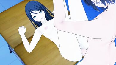 Ichika Hoshino and I have intense sex in the classroom at night. - Project SEKAI Hentai