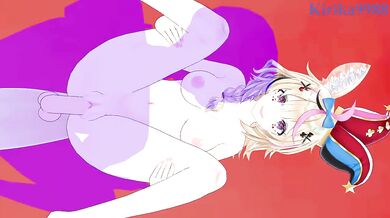 Omaru Polka and I have intense sex in the bedroom. - Hololive VTuber Hentai