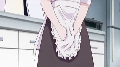 Maid masturbates hard as her boss watches