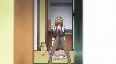 Maid masturbates hard as her boss watches