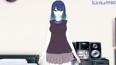 Akane Kurokawa and I have intense sex in the bedroom. - Oshi no Ko Hentai