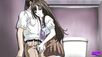 HentaiPros - Anime Schoolgirl rubs clit on classmate thinking of her stepbro
