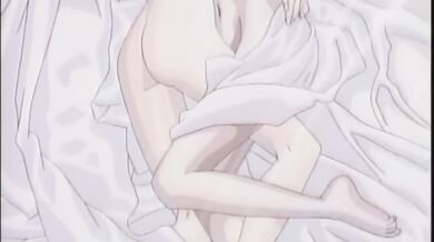 Masturbating anime babe orgasms hard
