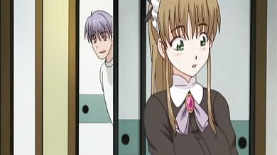 Masturbating anime maid in fantasy