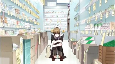 Masturbating anime maid in fantasy