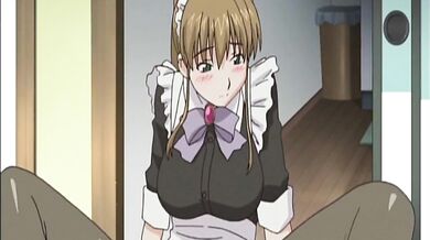 Masturbating anime maid in fantasy