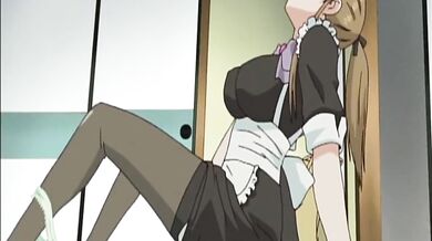 Masturbating anime maid in fantasy
