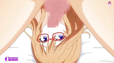 Busty glasses babe gets her doggystyle position with her lover | Anime Hentai 1080p