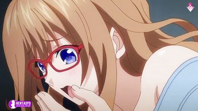 Busty glasses babe gets her doggystyle position with her lover | Anime Hentai 1080p