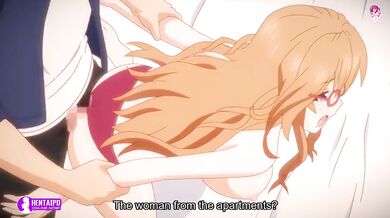 Busty glasses babe gets her doggystyle position with her lover | Anime Hentai 1080p