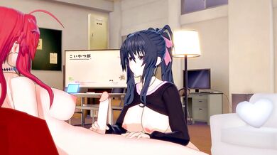 [DxD] Futanari Rias Gremory fuck Akeno(3d hentai)