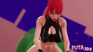 Futa3dX - Futuristic Futa Blonde Shoves Her Huge Cock In Redhead Babe