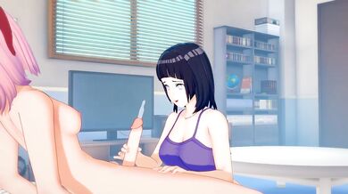 [Naruto] Futa Sakura x Hinata(3d hentai)