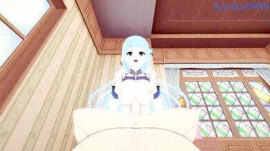 Aqua and I have intense sex in the bedroom. - KonoSuba POV Hentai