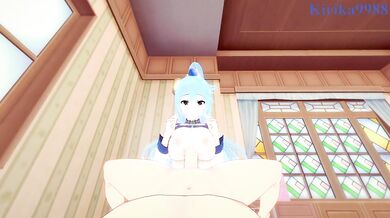 Aqua and I have intense sex in the bedroom. - KonoSuba POV Hentai