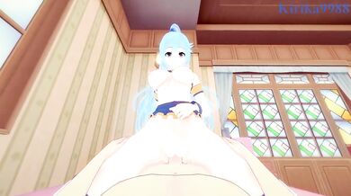 Aqua and I have intense sex in the bedroom. - KonoSuba POV Hentai