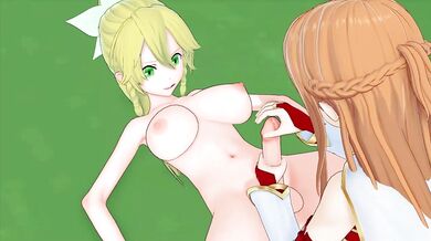 FUTA Sword Art Online Leafa X Asuna (3D HENTAI)