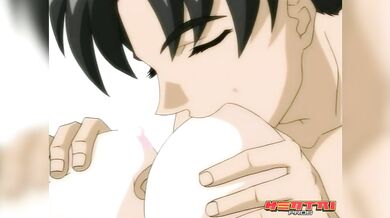 Hentai Pros - Musashi Licks Mayuki's Sweet Pussy Before Suzumi Shows Her Busty Body To Him