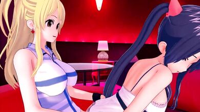 FUTA FAIRY TAIL LUCY X Wendy Marvell (3D HENTAI)