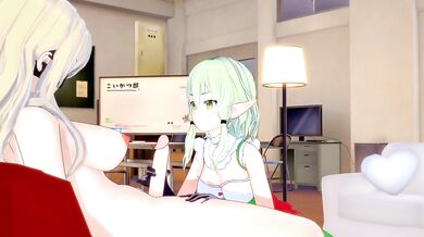 [Goblin Slayer] Futanari Sword Maiden fuck High Elf Archer(3d hentai)