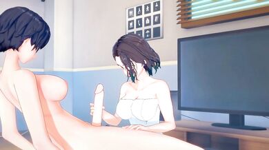 [Bakemonogatari] Futa Kanbaru Suruga x Gaen Tooe(3d hentai)