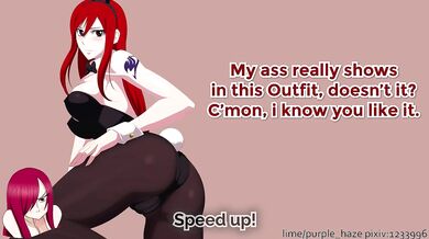 JOI Game - (Part 2) Fairy Tail Erza is ready for bed after a hot bath