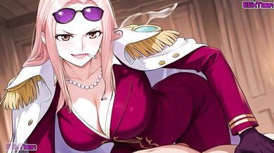 One Piece Hentai Anime - Big Tits Hina Blow Job Hentai by eextoon