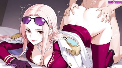One Piece Hentai Anime - Big Tits Hina Blow Job Hentai by eextoon