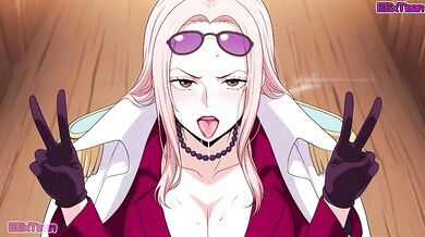 One Piece Hentai Anime - Big Tits Hina Blow Job Hentai by eextoon