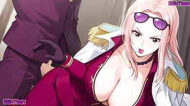 One Piece Hentai Anime - Big Tits Hina Blow Job Hentai by eextoon